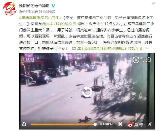辽宁葫芦岛一小学门前多名学生被撞 已致5死18伤
